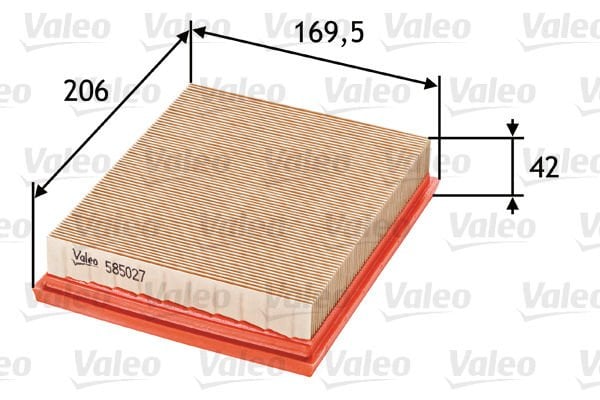 Peugeot 206 1998-2012 Arası 1.4 i Valeo Marka Hava Filtresi