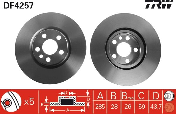 Fiat Scudo 1996-2006 Arası 2.0 JTD 16V TRW Marka Ön Havalı Fren Diski