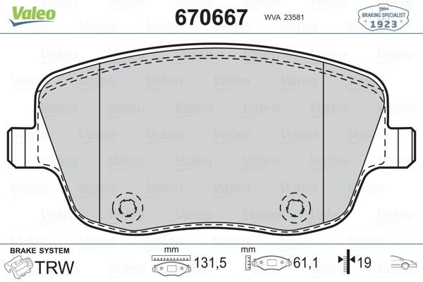 Skoda Fabia 1999-2008 Arası 1.4 16V Valeo Marka Ön Balata