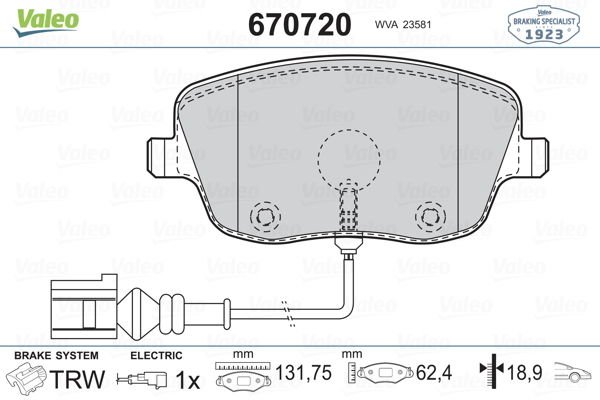 Skoda Fabia 1999-2008 Arası 2.0 Valeo Marka Ön Balata Fişli