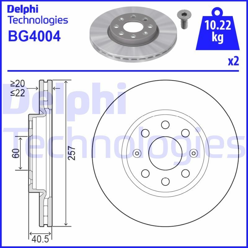 Fiat Punto Evo 2008-2012 Arası 1.4 Natural Power, 1.3 D Multijet, 1.4, 1.2 Delphi Marka Ön Fren Diski