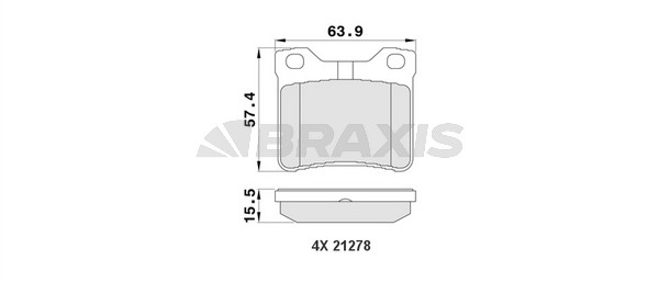 Peugeot 406 1995-2005 Arası 2.1 TD 12V, 2.0 HDi 110, 3.0 24V, 2.0 16V, 2.0 HDI 110, 2.0 Turbo, 3.0 V6 24V Braxis Marka Arka Balata