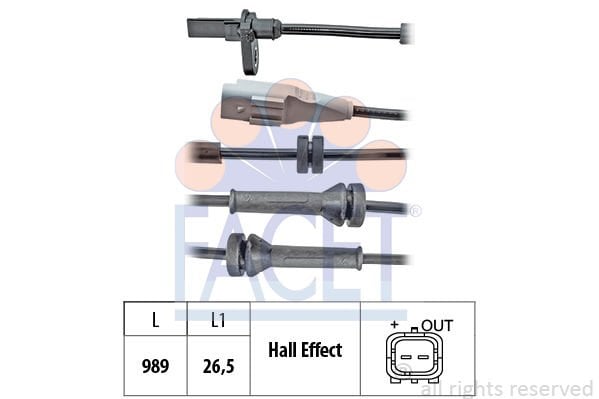 Citroen C4 2006-2015 Arası 2.0 HDi 165 Facet Marka Arka Abs Sensörü