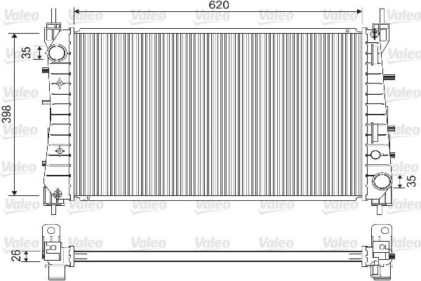 Fiat Linea 2006-2010 Arası 1.3 D Multijet, 1.4 T-Jet, 1.6 D Multijet Valeo Marka Su Radyatörü