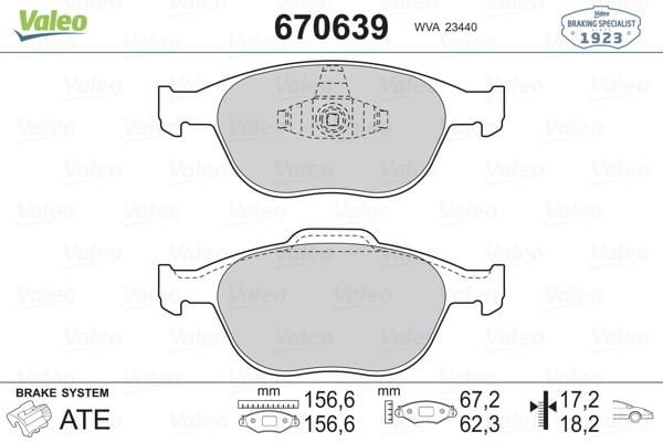 Ford Fiesta 1995-2006 Arası 1.3 i Valeo Marka Ön Balata