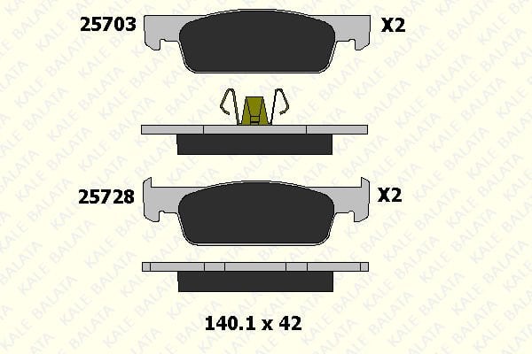 Renault Clio 2012-2017 Arası 1.5 dCi 90, 0.9 TCe 90, 1.2 16V, 1.5 dCi 75 Kale Marka Ön Balata