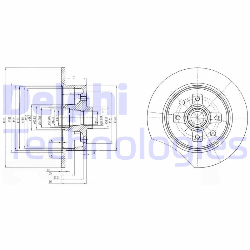 Opel Ascona 1981-1988 Arası 2.0 i GT Delphi Marka Arka Fren Diski
