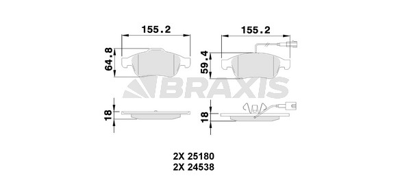 Alfa Romeo Giulietta 2010-2020 Arası 1.4 BiFuel Braxis Marka Ön Balata
