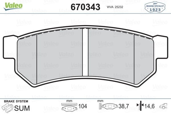 Chevrolet Nubira 2005-2011 Arası 1.6 Valeo Marka Arka Balata