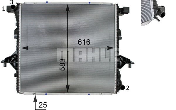 Volkswagen Amarok 2010-2014 Arası 2.0 TSI, 2.0 TDI, 2.0 BiTDI 4motion, 2.0 TDI 4motion, 2.0 BiTDI Behr Marka Su Radyatörü