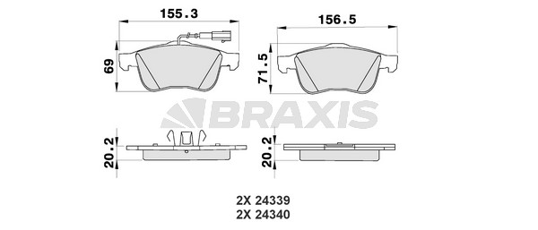 Alfa Romeo 159 2005-2012 Arası 1.9 JTDM 16V Braxis Marka Ön Balata Fişli