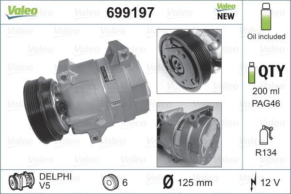 Renault Megane 1995-2004 Arası 1.4 e Valeo Marka Klima Kompresörü