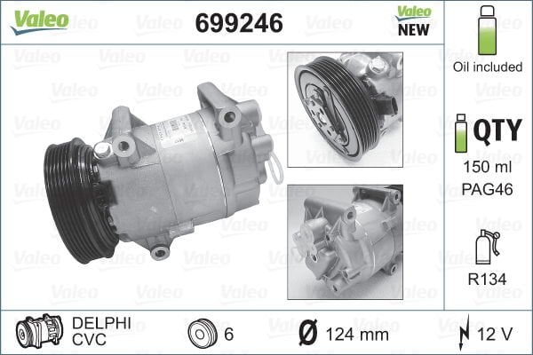 Renault Megane 1995-2004 Arası 1.6 16V Valeo Marka Klima Kompresörü