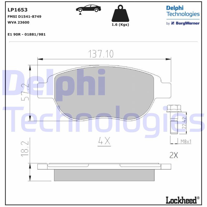 Citroen Xsara 1997-2012 Arası 1.8 16V Delphi Marka Ön Balata