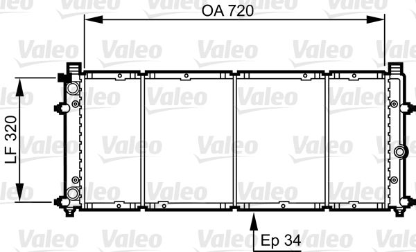 Volkswagen Transporter 1990-2004 Arası 2.4 D Syncro, 2.5 Syncro, 2.4 D, 2.5, 1.9 D, 1.8, 2.5 TDI, 2.0 Valeo Marka Su Radyatörü