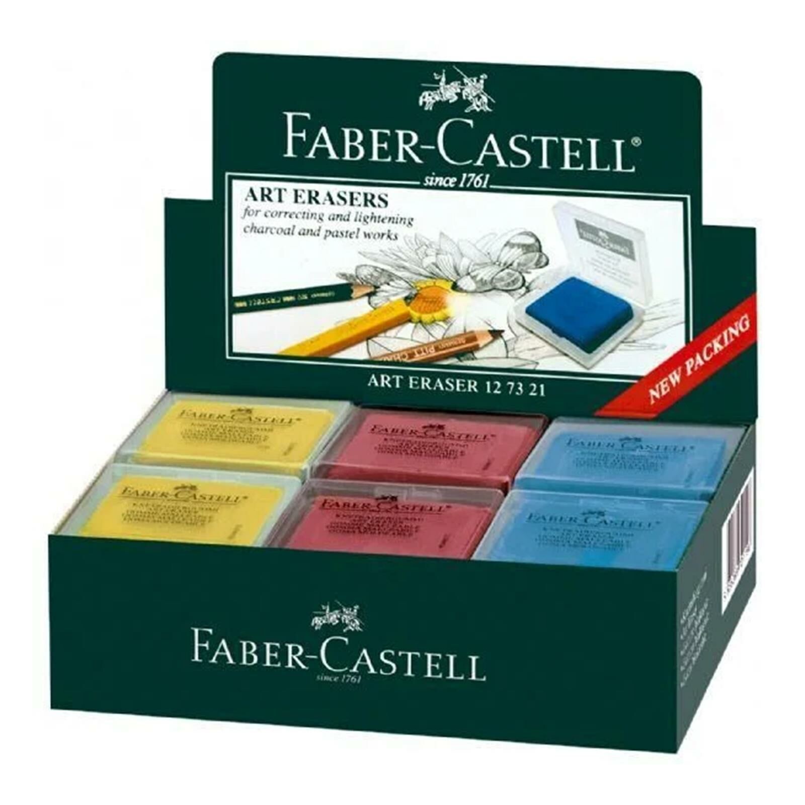Faber Castel Pilastik Kutu Hamur Silgi, Karışık Renkli, 18'Lİ