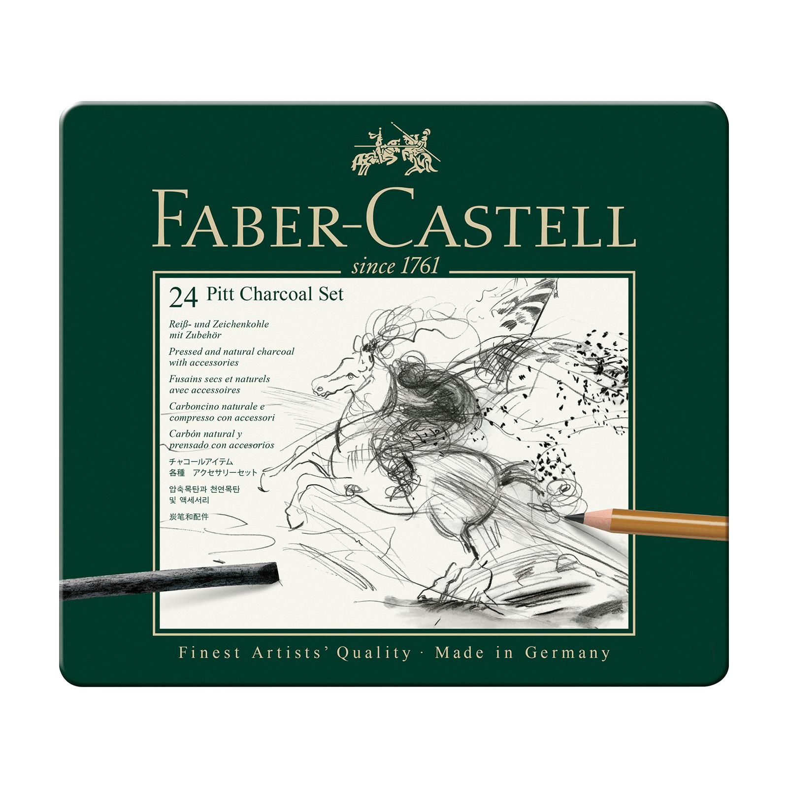 Faber Castel Pitt Monochrome İşlenmiş Kömür Seti, 24'lü