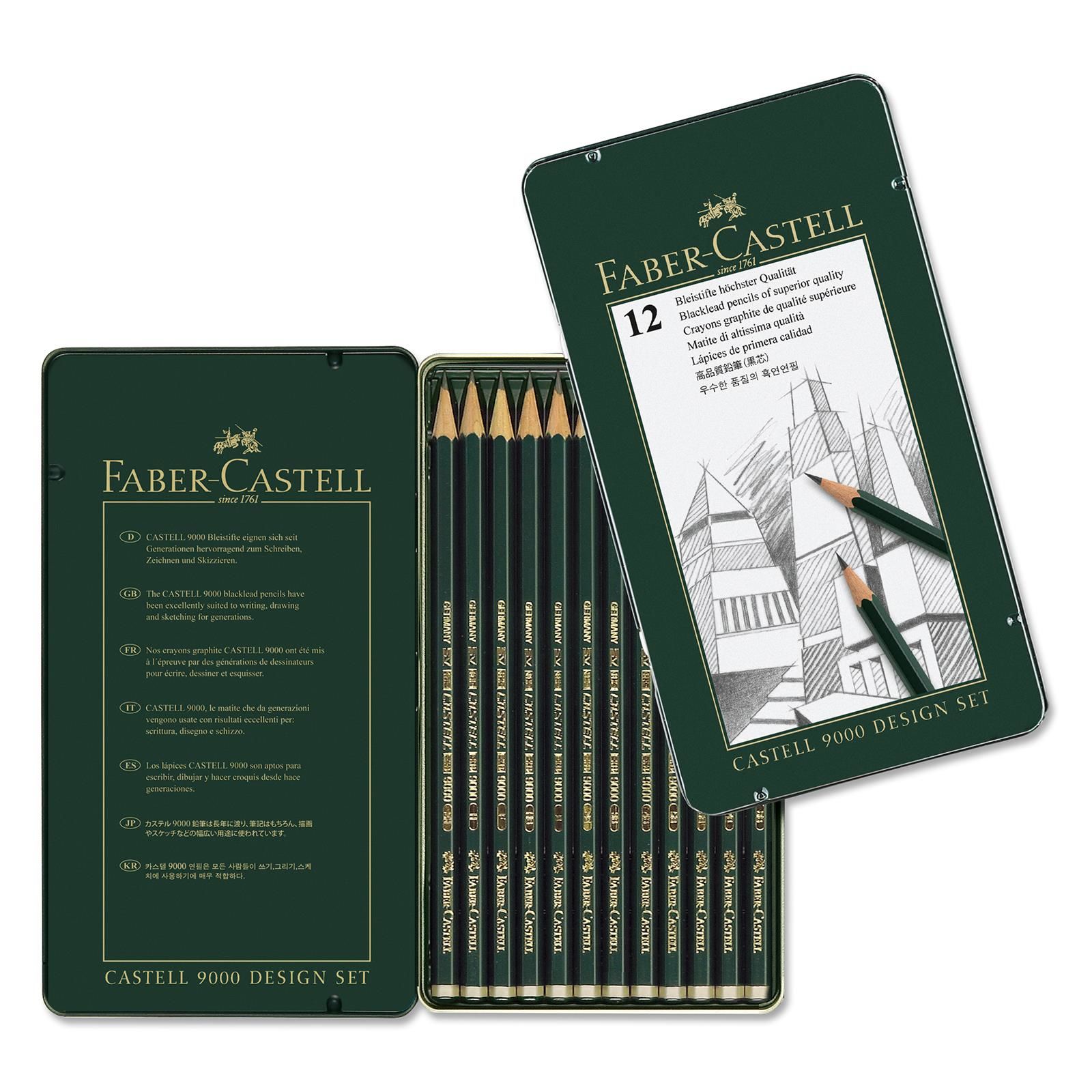 Faber Castel  9000 Design Dereceli Kalem, 5B-5H, 12'Lİ