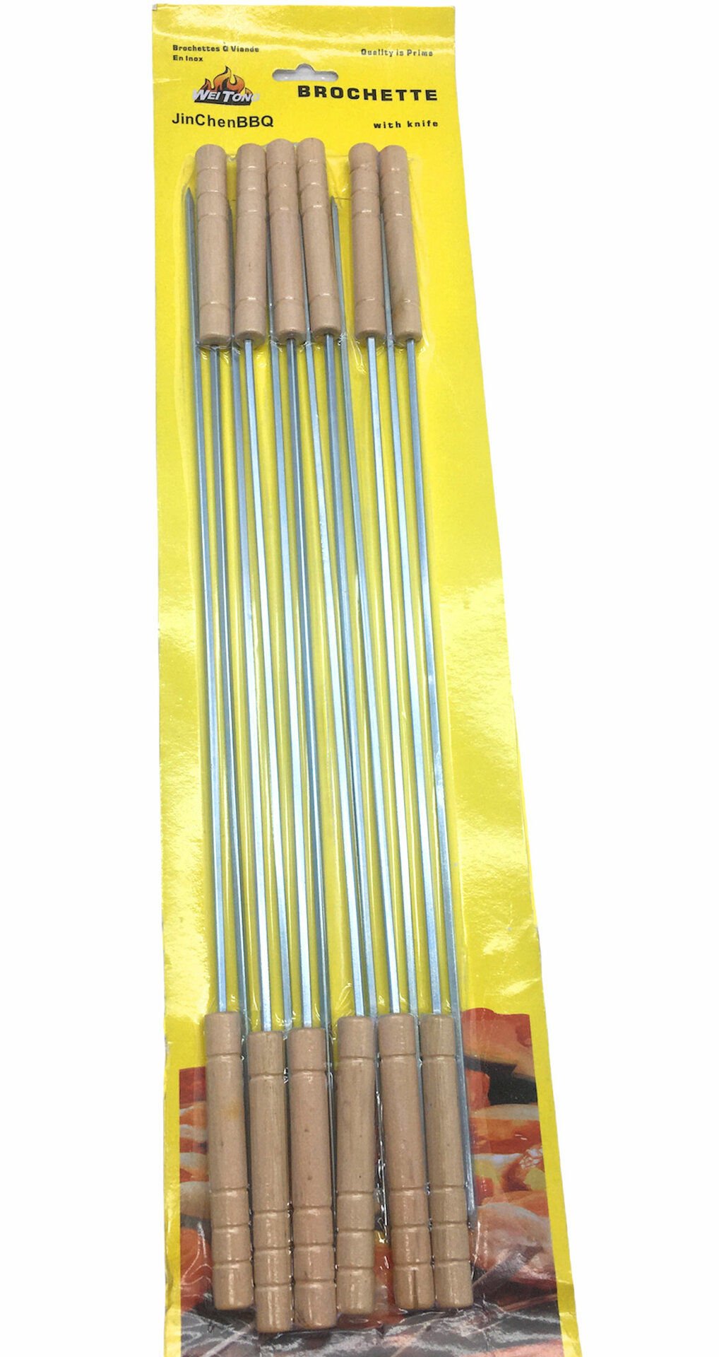 İBİCO K-95 ( 12PCS ) ( KUŞBAŞI ) ( AHŞAP SAPLI ) ( KARE ) METAL MANGAL ŞİŞİ*100