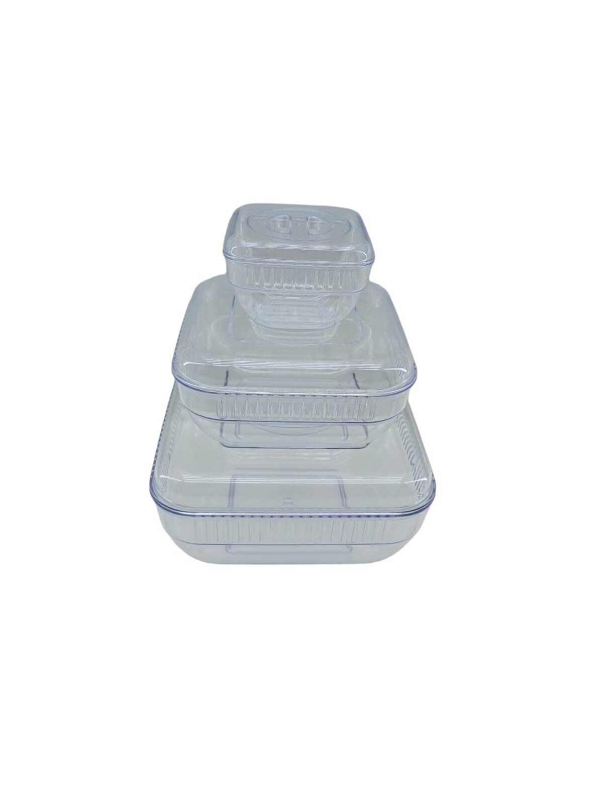 CRYSTAL WARE F-406 ( 3PCS SET ) ( KARE & 5250ML ) SAKLAMA KABI ( MİKA & KRİSTAL PLASTİK )*12=K