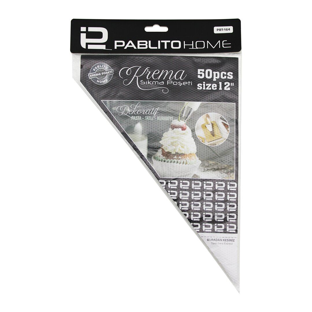 PABLITO HOME PBT-164 ( 12'' ) ( 50PCS ) ( NAYLON ) KREMA SIKMA POŞETİ TORBASI*200