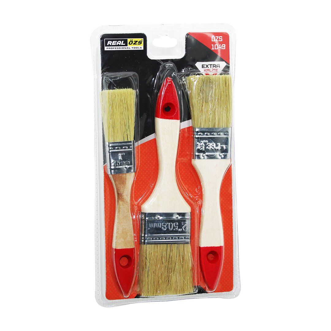 REAL ÖZS-10149 ( 3PCS ) BOYA KESTİRME FIRÇA SETİ ( AHŞAP SAPLI ) ( 1''- 1.5'' -2'' ) ( 25- 38.1- 50.8MM )*240
