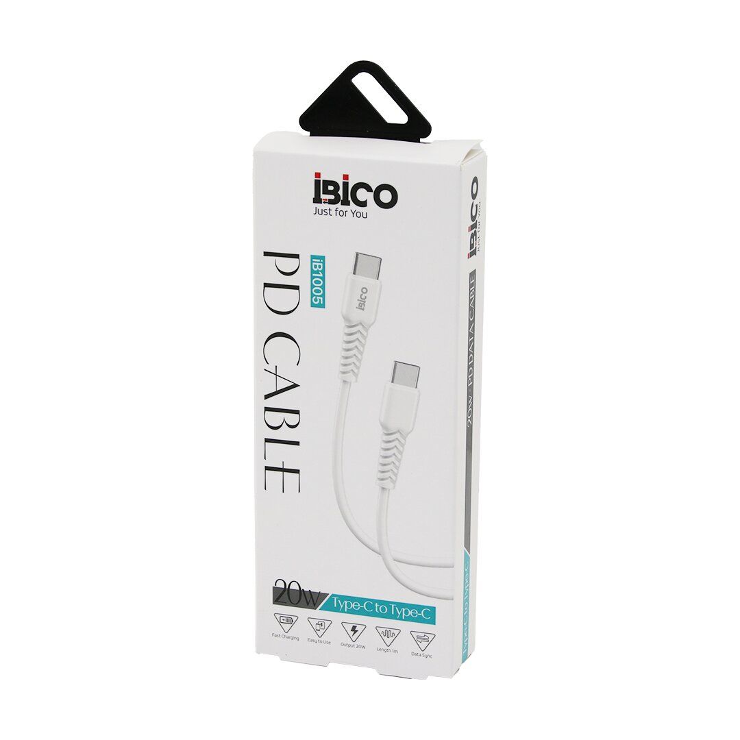 İBİCO İB-1005 ( TYPE-C TO=( TYPE-C ) ( KABLO ) ( HIZLI ) TELEFON ŞARJ & DATA KABLOSU=1MT ( 20W ) ( 3.4A )*10X1