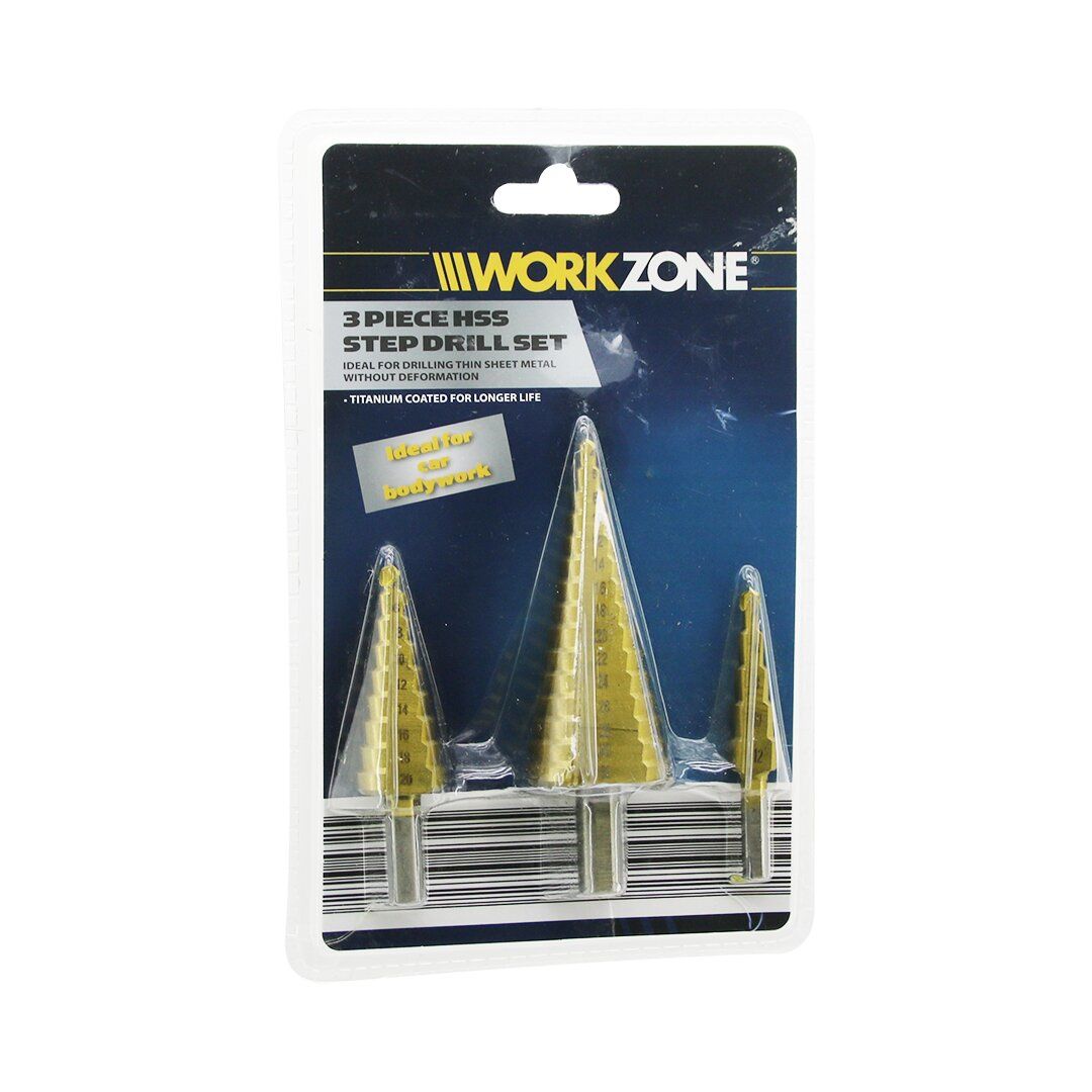 WORKZONE-25034325-73380 ( 3PCS ) ( HSS KADEMELİ ) MATKAP UCU SETİ ( 4-12MM - 4-20MM -4-32MM )*50