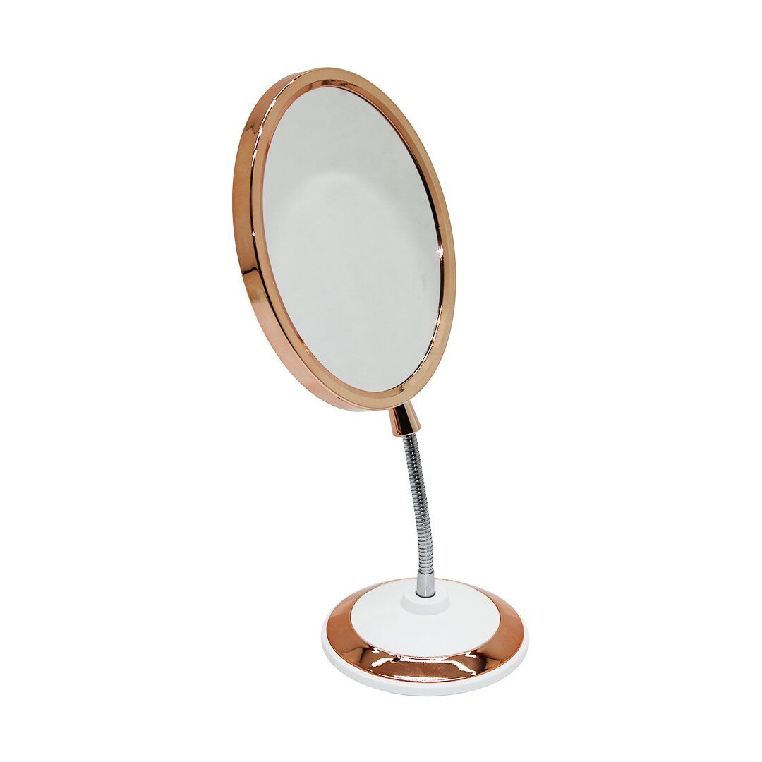 DEMİRHAN DMR-2653 ( 6'' ) ( OVAL ) MAKYAJ AYNASI ( ÇİFT TARAFLI & BÜYÜTEÇLİ ) ( SPİRALLİ YUVARLAK TABLA AYAKLI )*48