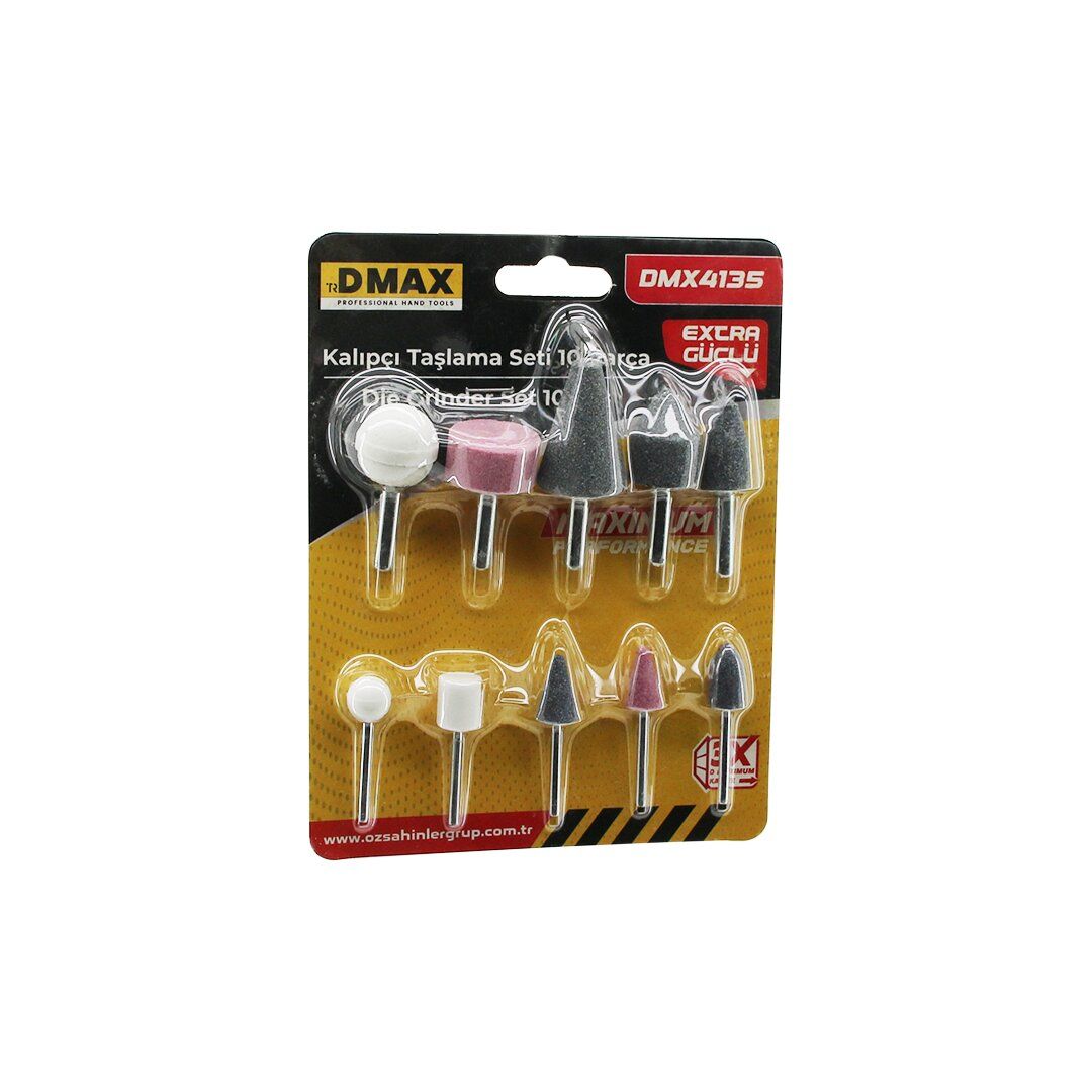 DMAX DMX-4135 ( 10PCS ) KALIPCI TAŞLAMA SETİ (TEMİZLEME & PARLATMA & ÇAPAK ALMA & PAS SIYIRMA)*160