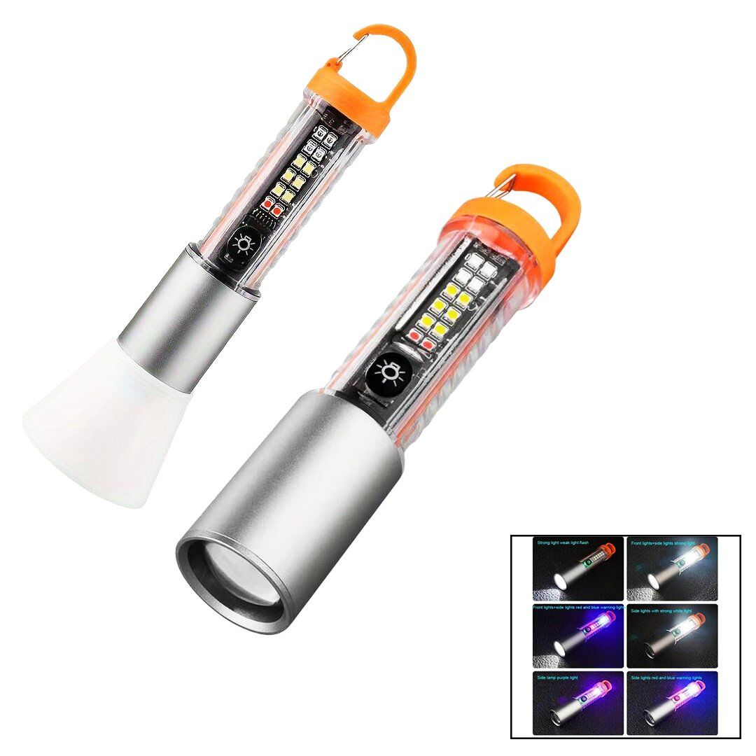 MULTİFUNCTİONAL FLASHLİGHT HS-2302 ( TYPE-C ŞARJLI ) SUYA DAYANIKLI & ZOOMLU & LEDLİ EL FENER*120 Q9