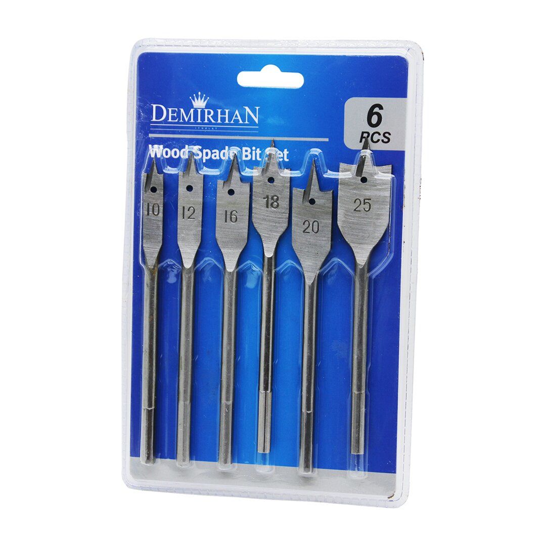 ŞAHİN TOOLS ŞHT-054 ( 6PCS ) YAPRAK MATKAP UCU SET ( 10-12-16-18-20-25MM ) ( AHŞAP DELME-OYMA & SIHHI TESİSAT )*100