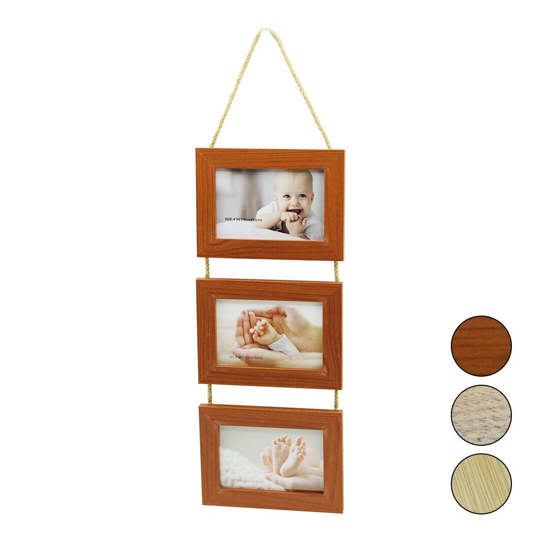 BAYSA-1560 ( 3LÜ & İP ASKILI ) ( 4''X6'' & 10X15CM ) AHŞAP RESİM ÇERÇEVESİ ( MİX AHŞAP RENKLLER )*24=K