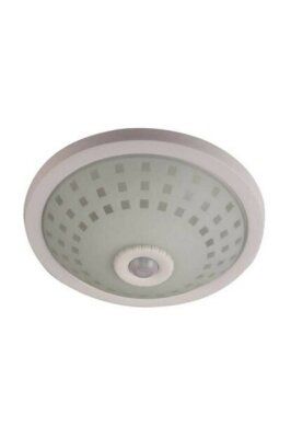 NİSALUCE E-2002 TAVAN & DUVAR GLOP ARMATÜR ( CAMLI & 360° HAREKET SENSÖRLÜ=5MT ALGI & 2X E27 )*12