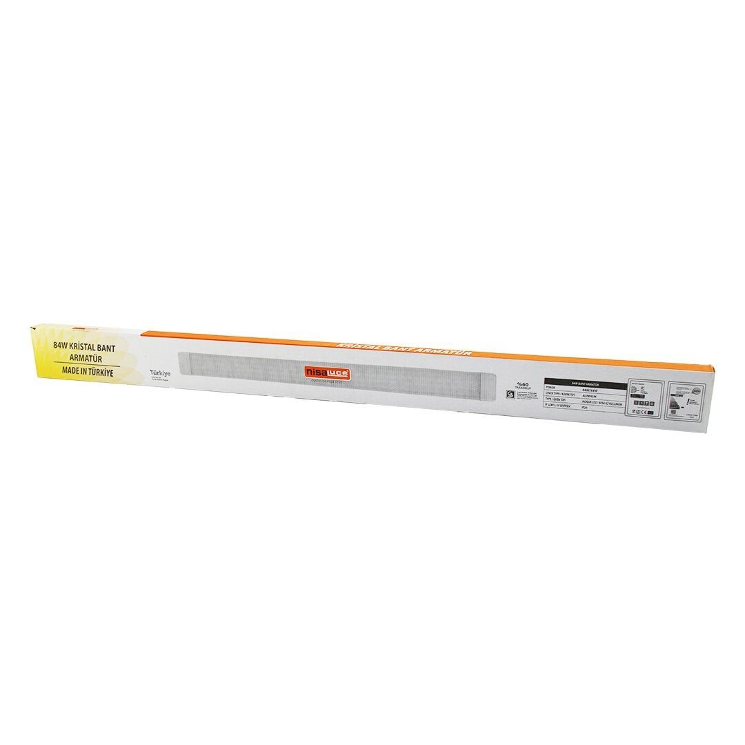NİSALUCE EAMP-107 (84W) (120CM) KRİSTAL BANT ARMATÜR (BEYAZ=6500K) (ALÜMİNYUM KAPAK) (IP20 & Y BAĞLANTI)*36
