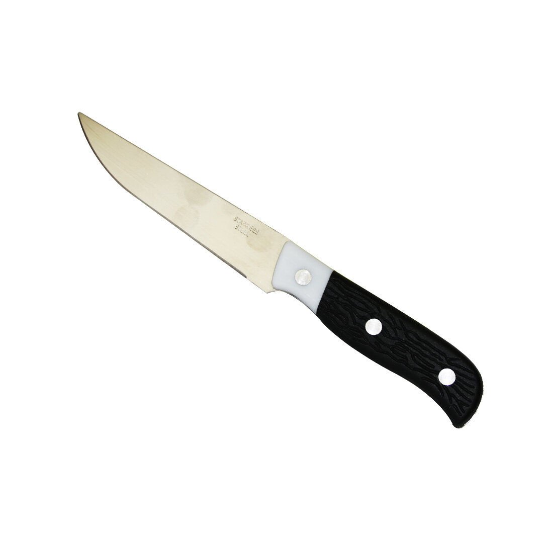 ARSHIA-474 ( 5'' & ORTA BOY ) ( KEMİK SIRTLI & SİYAH BEYAZ SAPLI ) SEBZE & EKMEK BIÇAK (BRKT-584123)*12X40