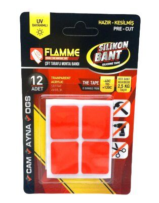 FLAMME SİLİKON ( 12PCS ) ÇİFT TARAFLI MONTAJ BANT*25X10