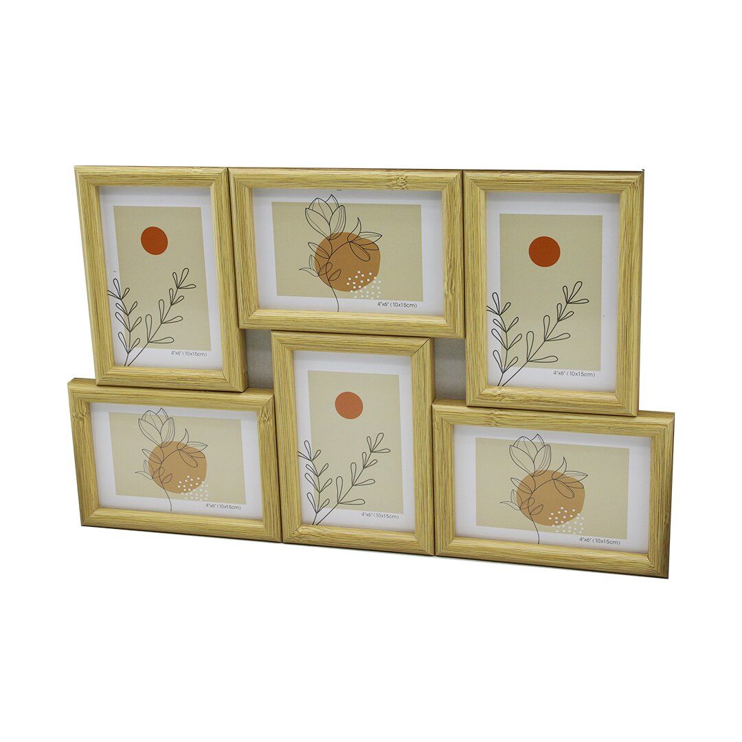 YAKUT-11339 ( 6LI & BİRLEŞİK ) (TEK RENK MİX ÇERÇEVE) (AİLE FOTOLUK) AHŞAP ÇERÇEVE (10X15CM=4''X6'' ) (29X46CM)*12=K