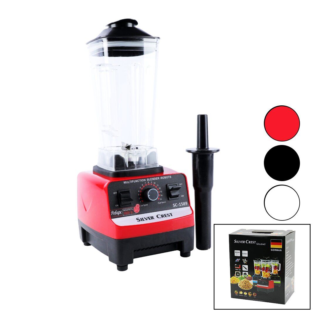 SILVER MAX SC-1589 ( 9999W ) ÇOK AMAÇLI BUZ KIRICI BLENDER DOĞRAYICI ( 2PCS HAZNE BIÇAKLI= 2LT & 0.5LT ) ( 32000 RPM ) *6