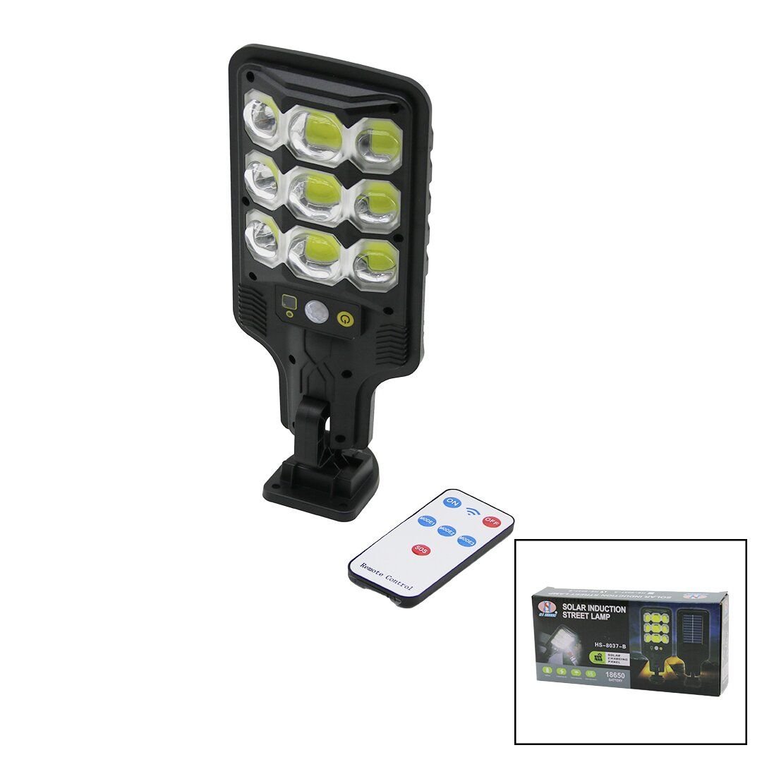 Hİ SHEEN SOLAR INDUCTION HS-8037-B (9 LED) (SOLAR & KUMANDALI) (SENSÖRLÜ) BAHÇE KAMP LAMBASI (18650 & 1200mA)*80