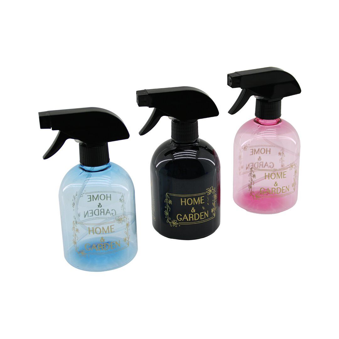 GM PLASTİK HOME GARDEN GMP-068 ( 500ML ) ( RENKLİ ŞEFFAF & SİYAH PLASTİK ) ( BOŞ ) SPREY ŞİŞE*100