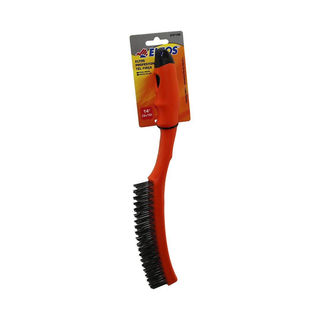 ELTOS ETF-130 ( 14'' ) (3X19) PROFESYONEL TEL FIRÇA ( RENKLİ PLASTİK SAPLI = 33CM )*12X6