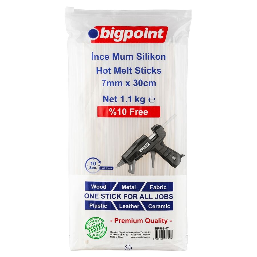 BİGPOİNT BP562-07 MUM ÇUBUK SİLİKON İNCE 7MM X 30CM (1.1 KİLOGRAM)