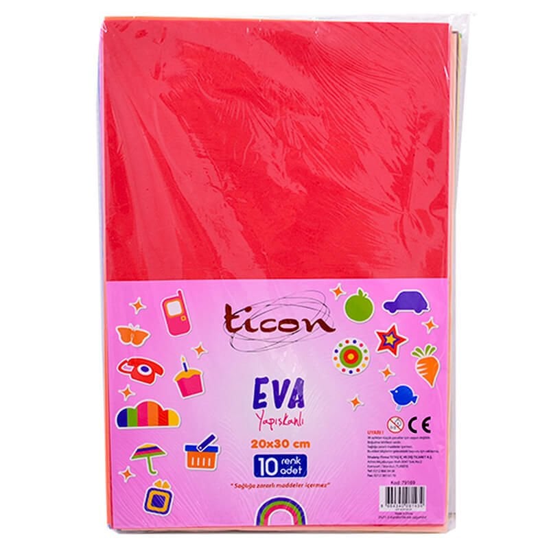 TİCON 79169 EVA YAPIŞKANLI 20x30 CM 10 LU KARIŞIK PAKET