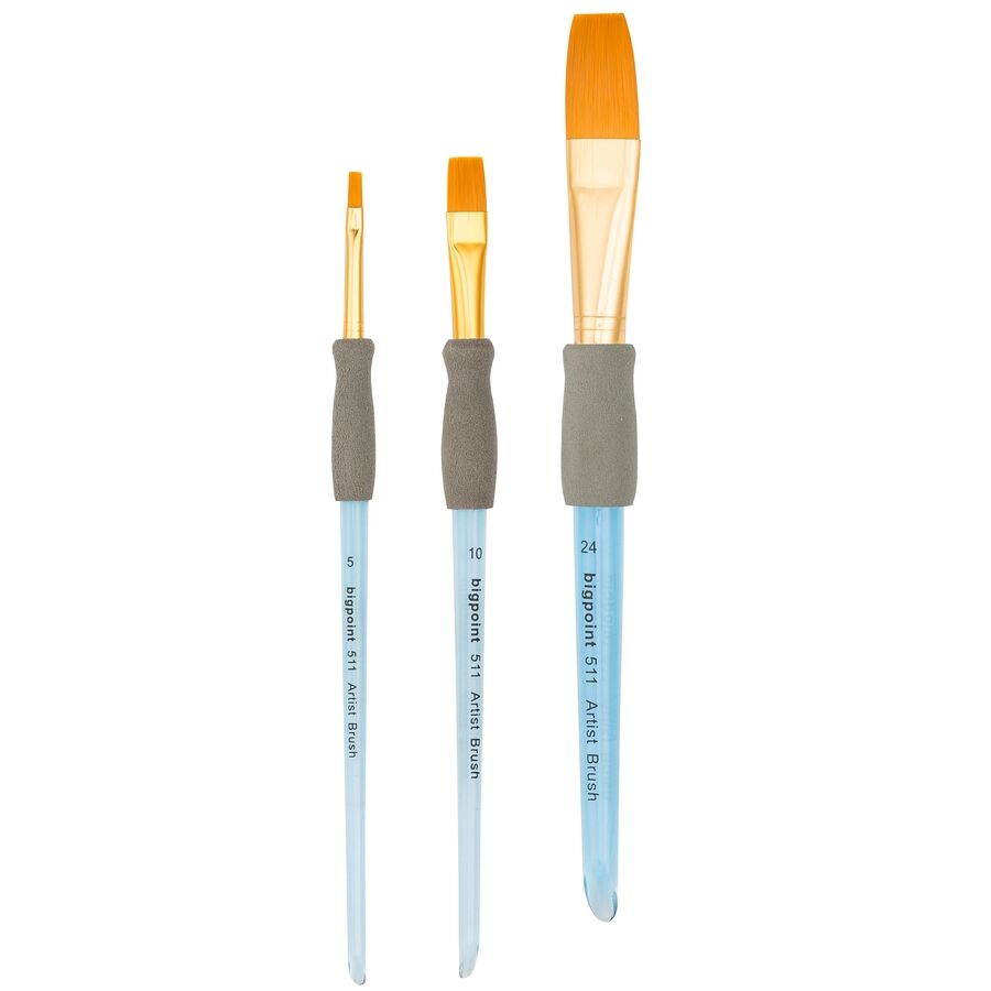 BİGPOİNT BPF511-10 511 SERİSİ SENTETİK KIL AKRİLİK SAP DÜZ KESİK FIRÇA NO: 10 12'Lİ KUTU