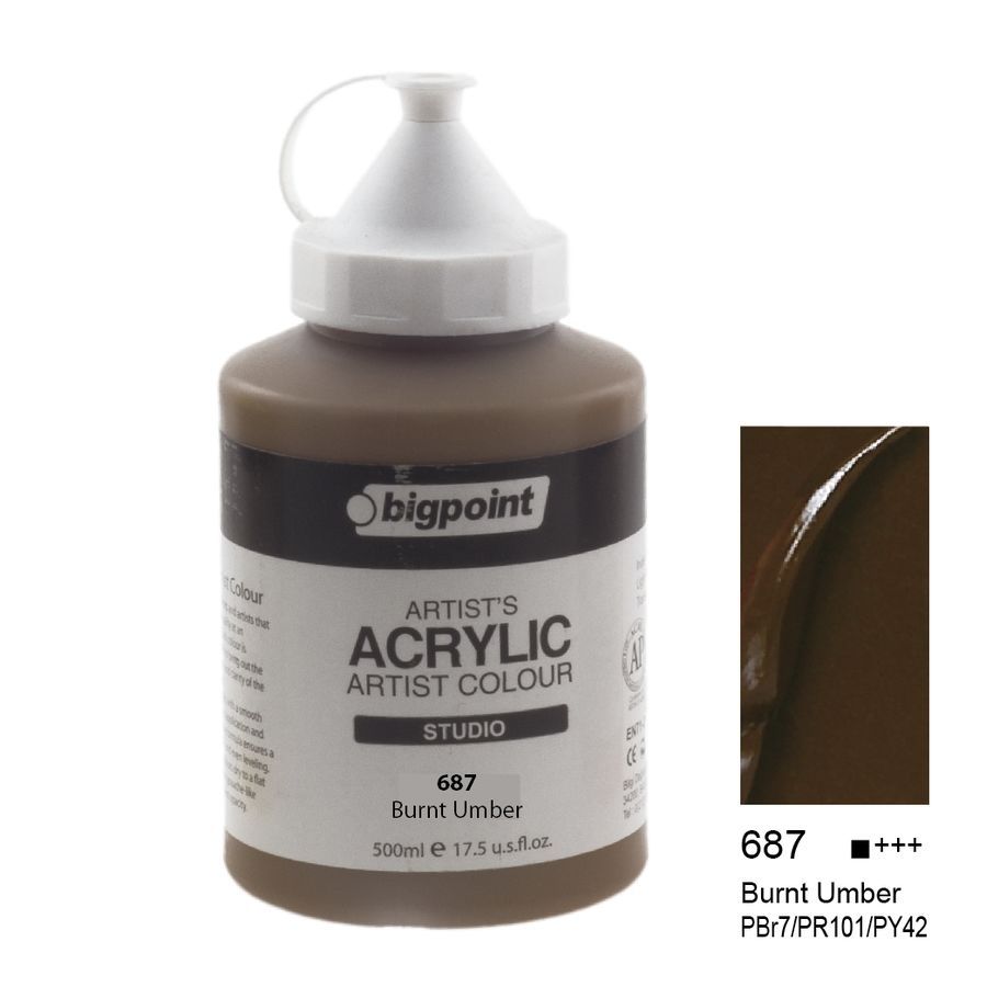 BİGPOİNT BPPAS500A-687 AKRİLİK BOYA 500 ML BURNT UMBER 687
