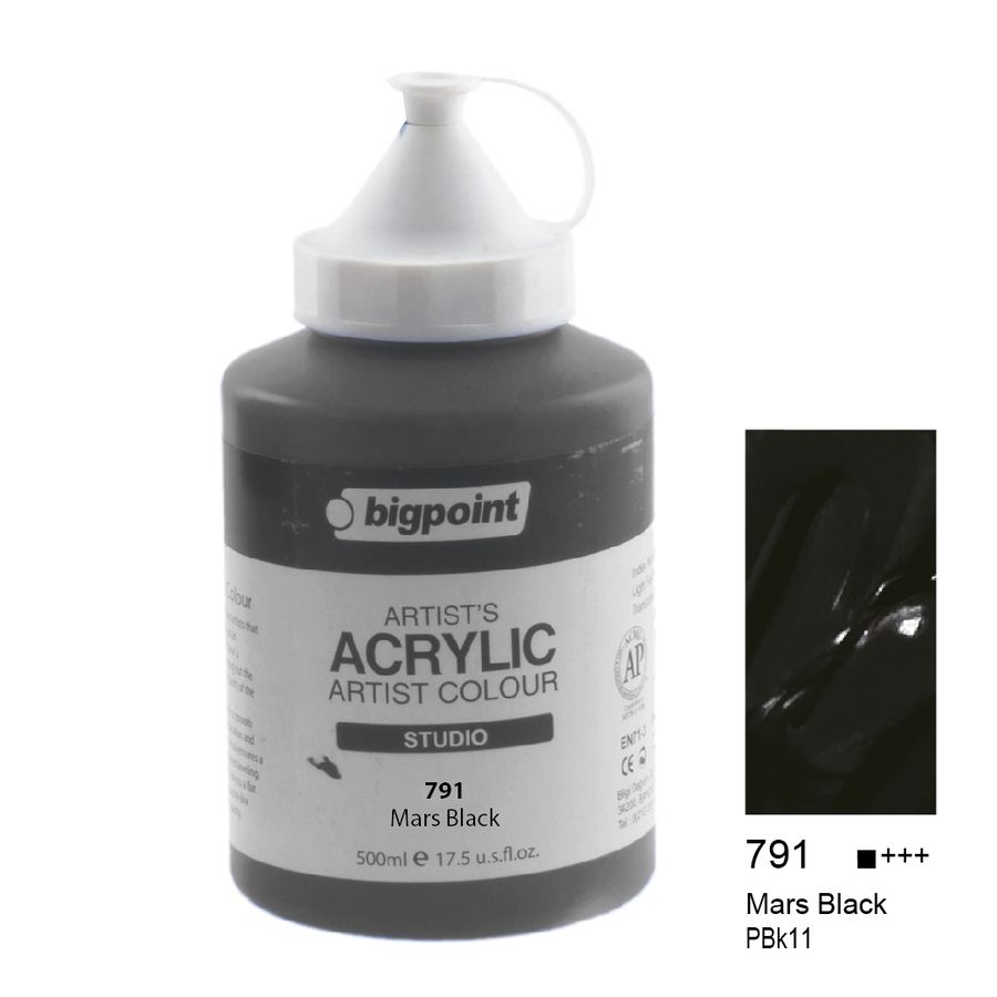BİGPOİNT BPPAS500A-791 AKRİLİK BOYA 500 ML MARS BLACK 791