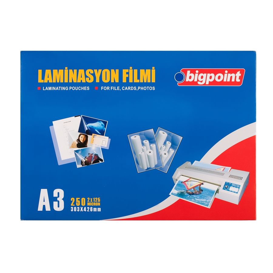 BİGPOİNT BP693 LAMİNASYON FİLMİ A3 125 MİKRON 100'LÜ KUTU