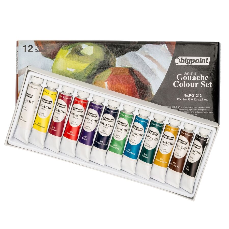 BİGPOİNT BPPG-1212 GUAJ BOYA SETİ 12ML TÜP X 12 RENK