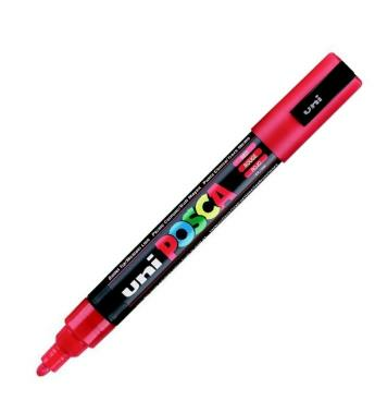 UNİ PC-5M POSCA POSTER MARKÖRÜ KIRMIZI 6'LI